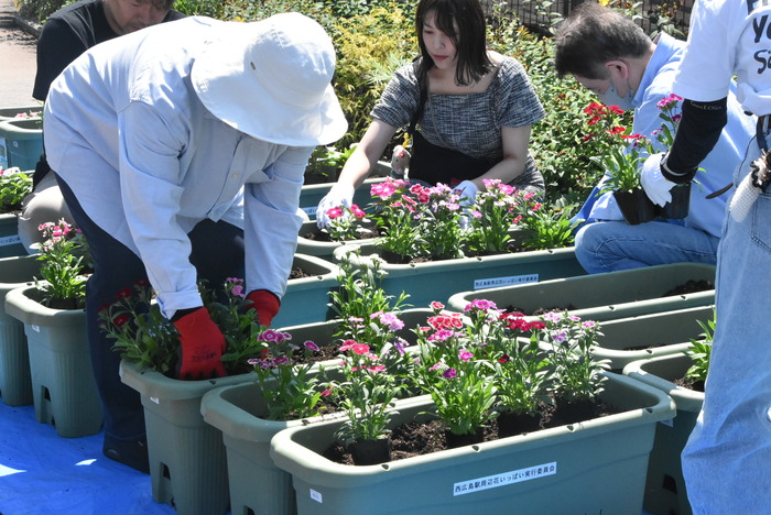 西広島駅周辺花いっぱい実行委員会 春の植え替え (1)