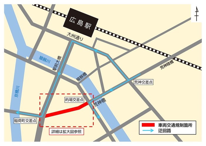地図:交通規制位置
