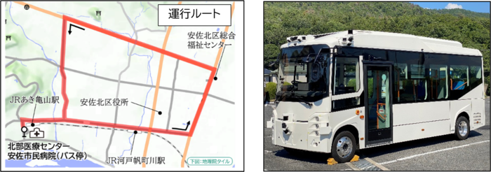 路線図と自動運転バス