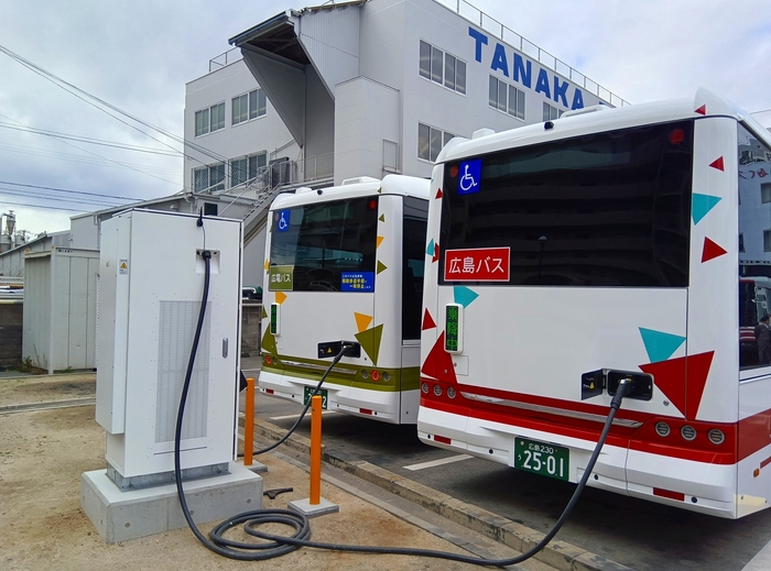 EVバス2台の充電の様子