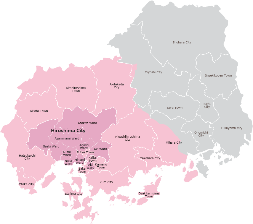 Map of Hiroshima Prefecture municipalities