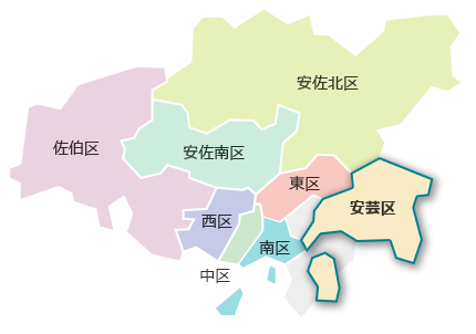 広島市区域図　安芸区の位置