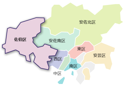 広島市区域図　佐伯区の位置