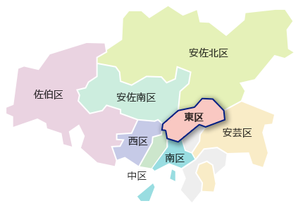 東区のマップ