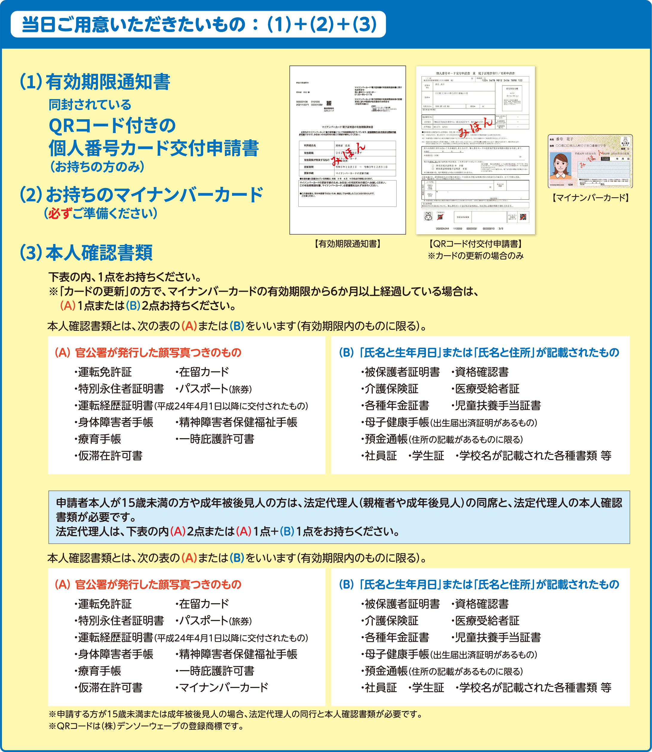 当日お持ちいただきたいもの