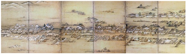 広島城下絵屏風(左隻)