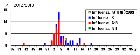 2012/13シーズンのインフルエンザウイルス検出状況