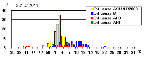2010/11シーズンのインフルエンザウイルス検出状況