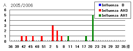 2005/06シーズンのインフルエンザウイルス検出状況