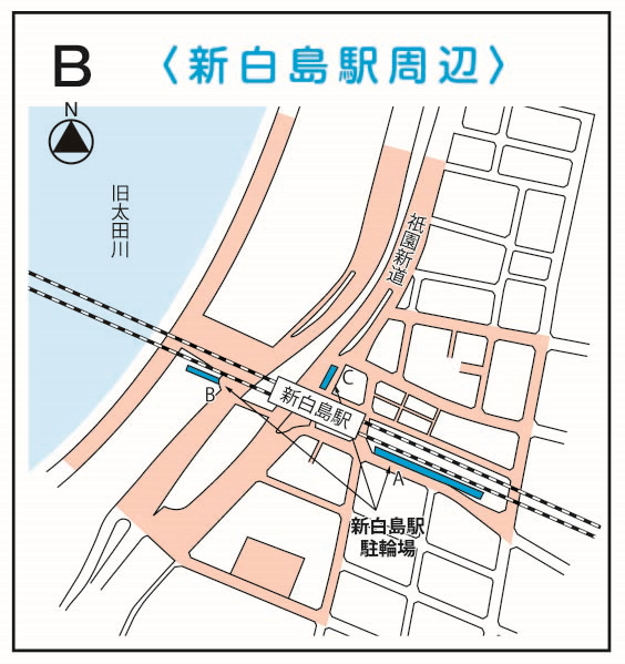 新白島駅周辺の地図