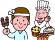 食品調理者の例としてやきとり屋の店主の画像と、食品製造者の例としてケーキ屋のシェフの画像