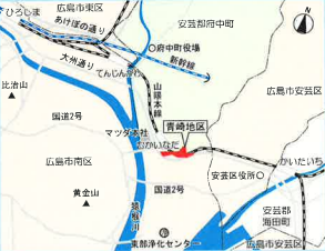 青崎地区の地図
