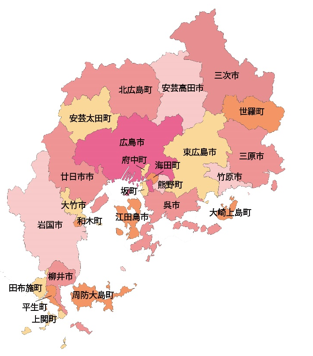 広島広域都市圏の地図