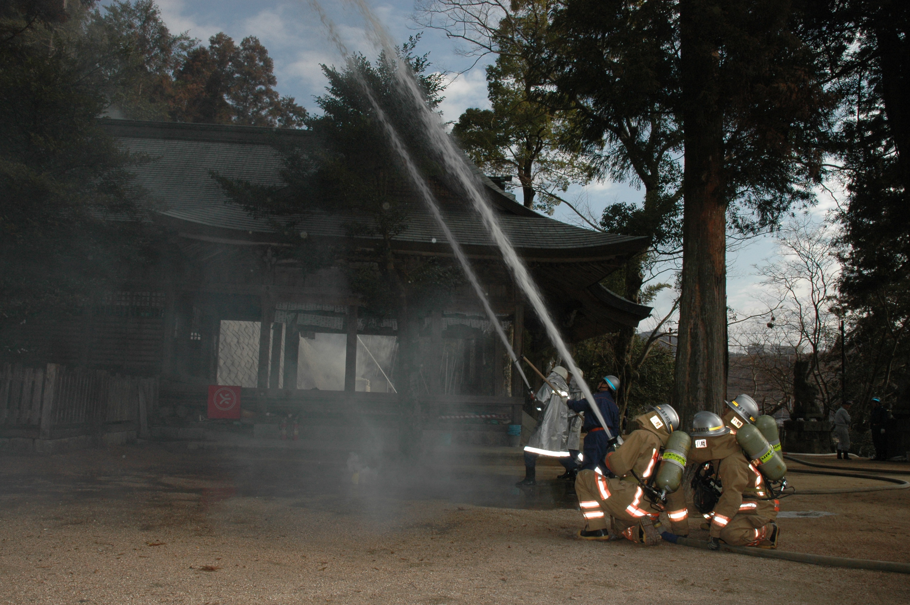 文化財防火デー消防訓練の画像