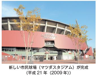 Nabuo ang bagong municipal baseball stadium (Mazda Stadium)