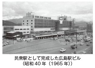 官民合资建成的广岛站大楼(1965年(昭和40年))の画像