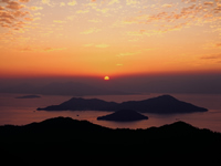 絵下山から広島湾の夕焼けを望むの画像