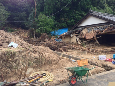 大林町代田地区の被災家屋の画像