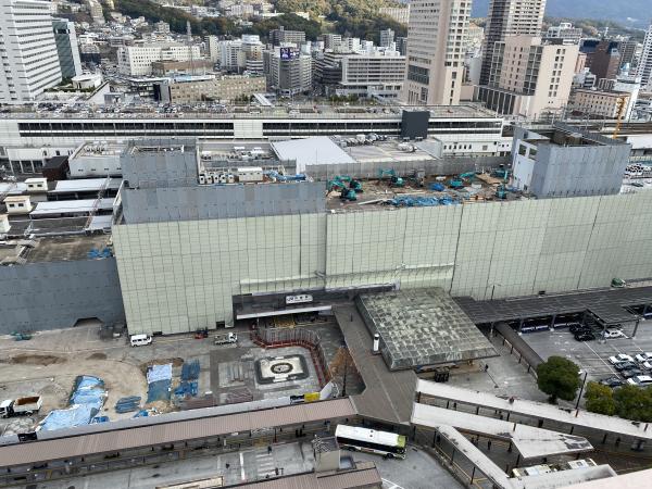 上空からの広島駅南口広場の写真