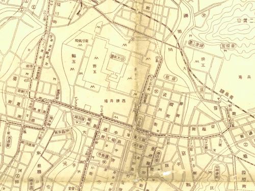 61　「都市計画線入地図 昭和10年」より市内中心部 【複製】